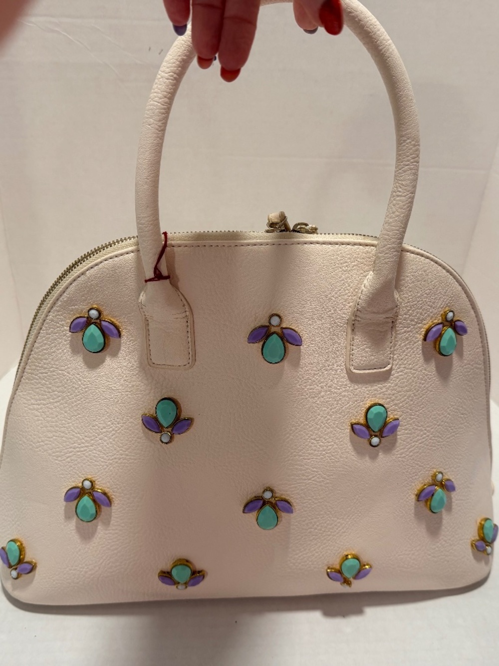 Charming Charlie satchel, cream